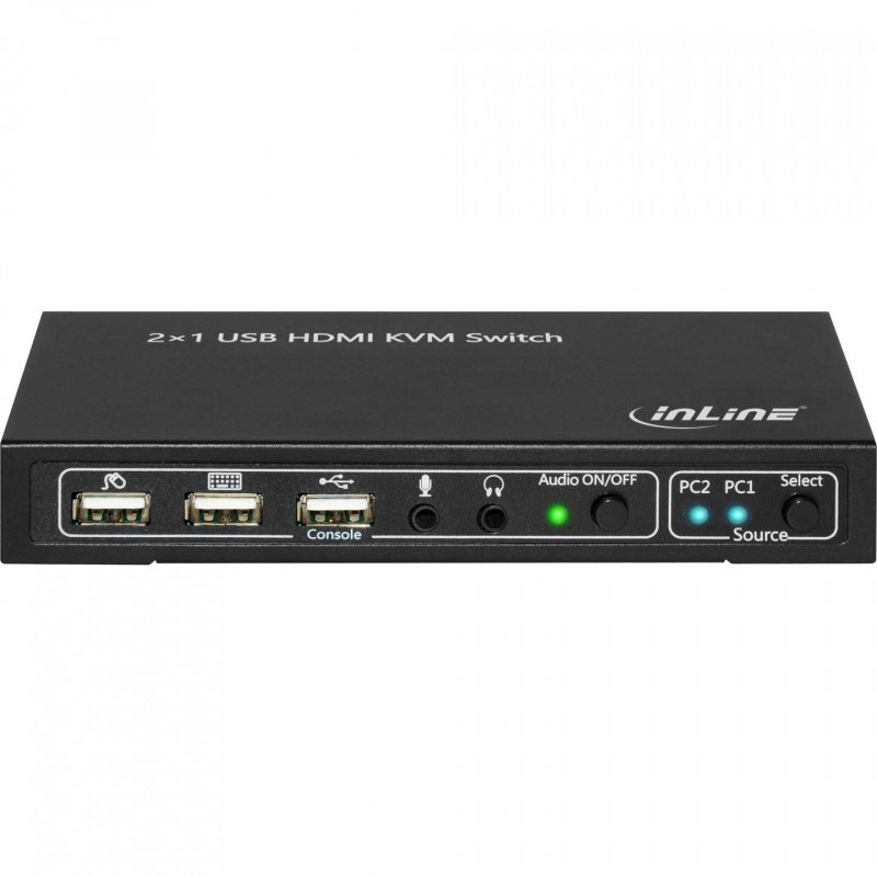 InLine compatible KVM Switch, 2-voieHDMI 4K2K avec Audio