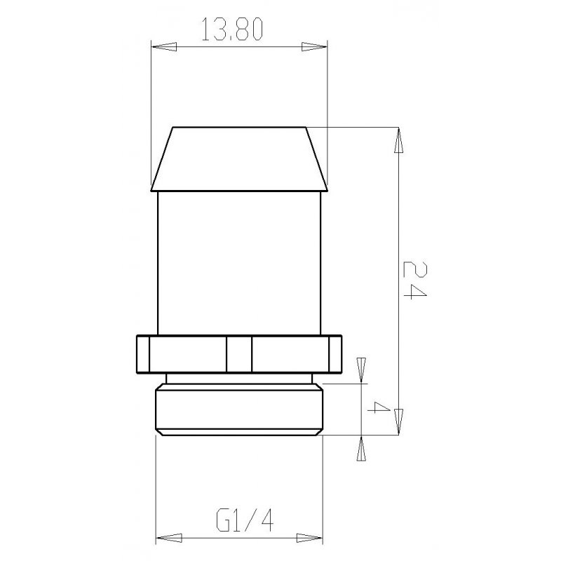 XSPC compatible Anschluss gerade G1/4 Zoll AG auf 13mm ID - schwarz matt