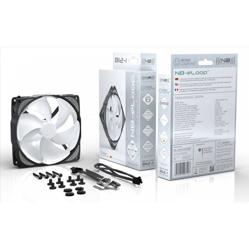 Noiseblocker B12-PS-BL Boitier PC Ventilateur 12 cm Noir