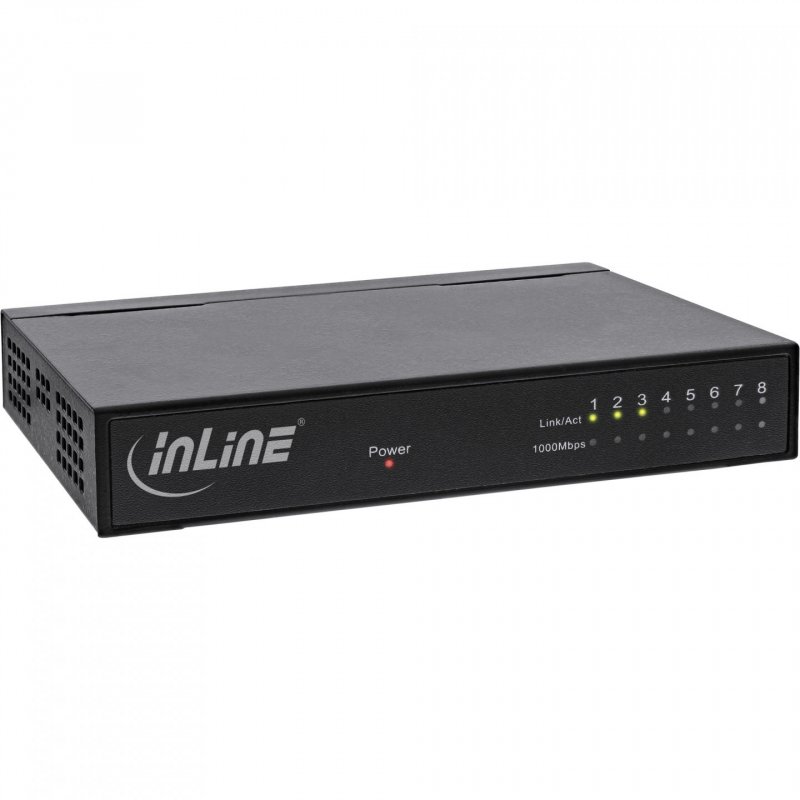 InLine 32308M commutateur réseau Gigabit Ethernet (10/100/1000) Noir