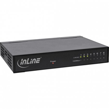 InLine 32308M commutateur réseau Gigabit Ethernet (10/100/1000) Noir