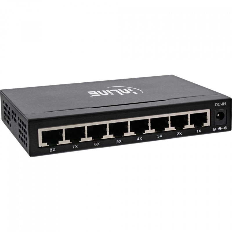 InLine 32308M commutateur réseau Gigabit Ethernet (10/100/1000) Noir