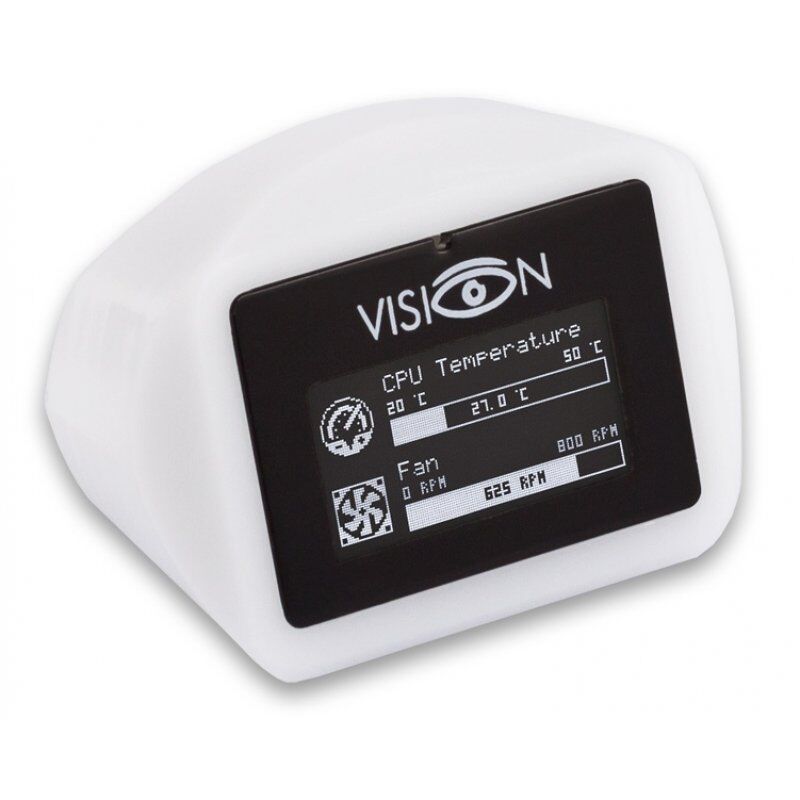 aqua computer compatible VISION Glow Tischgerät mit IR-Empfänger und Temp.-Messung