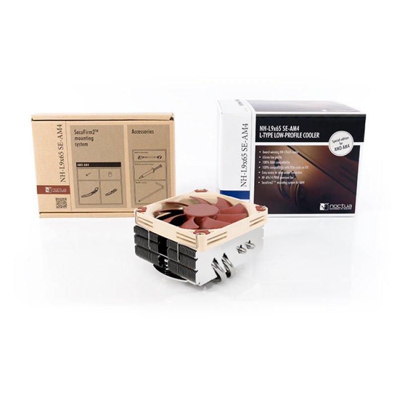 Noctua NH-L9X65 SE-AM4 système de refroidissement d’ordinateur Processeur Refroidisseur Beige, Marron, Acier inoxydab