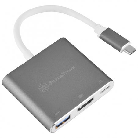 Silverstone SST-EP08C notebook dock/port replicator USB 3.2 Gen 1 (3.1 Gen 1) Type-C Charcoal