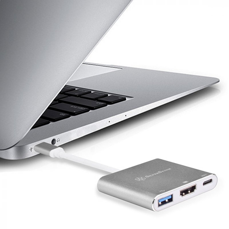 Silverstone SST-EP08C station d'accueil USB 3.2 Gen 1 (3.1 Gen 1) Type-C Charbon de bois