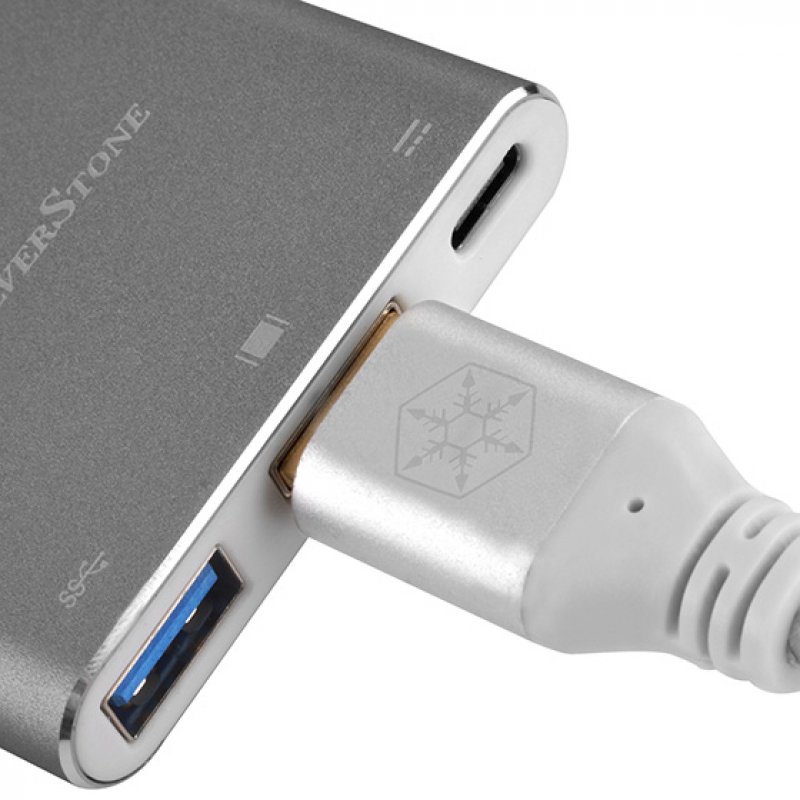 Silverstone SST-EP08C notebook dock/port replicator USB 3.2 Gen 1 (3.1 Gen 1) Type-C Charcoal