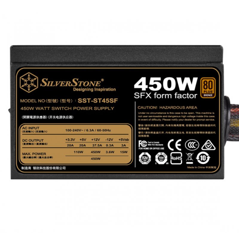 Silverstone ST45SF power supply unit 450 W 20+4 pin ATX SFX Black