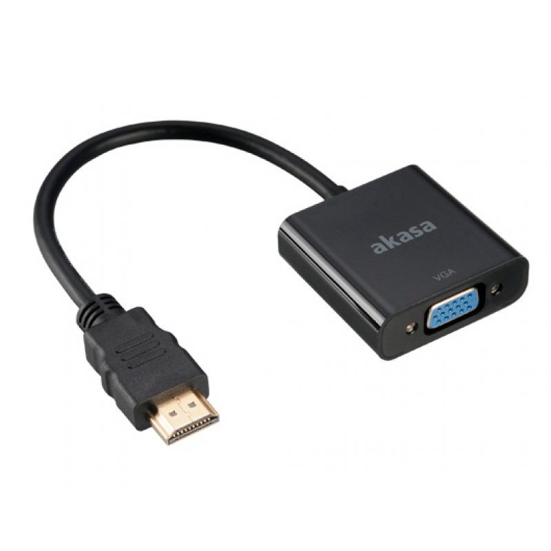 Akasa AK-CBHD15-20BK video cable adapter 0.2 m VGA (D-Sub) HDMI Type A (Standard) Black