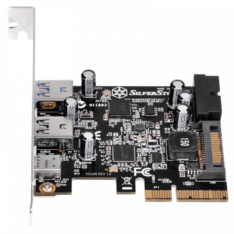 Silverstone SST-ECU05, 1x USB3.1 Typ-C + 2x USB3.0 + 2x intern USB3.0 - PCIe
