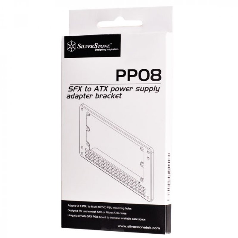 Silverstone SST-PP08 Netzteiladapterblende für SFX auf ATX - schwarz