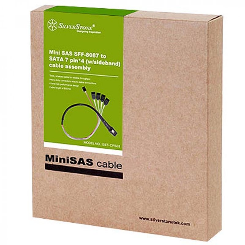 Silverstone SST-CPS03 Mini-SAS zu SATA Câble - 50 cm