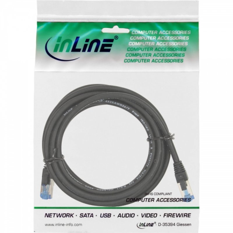 InLine 4043718189243 networking cable Black 0.5 m Cat6a S/FTP (S-STP)
