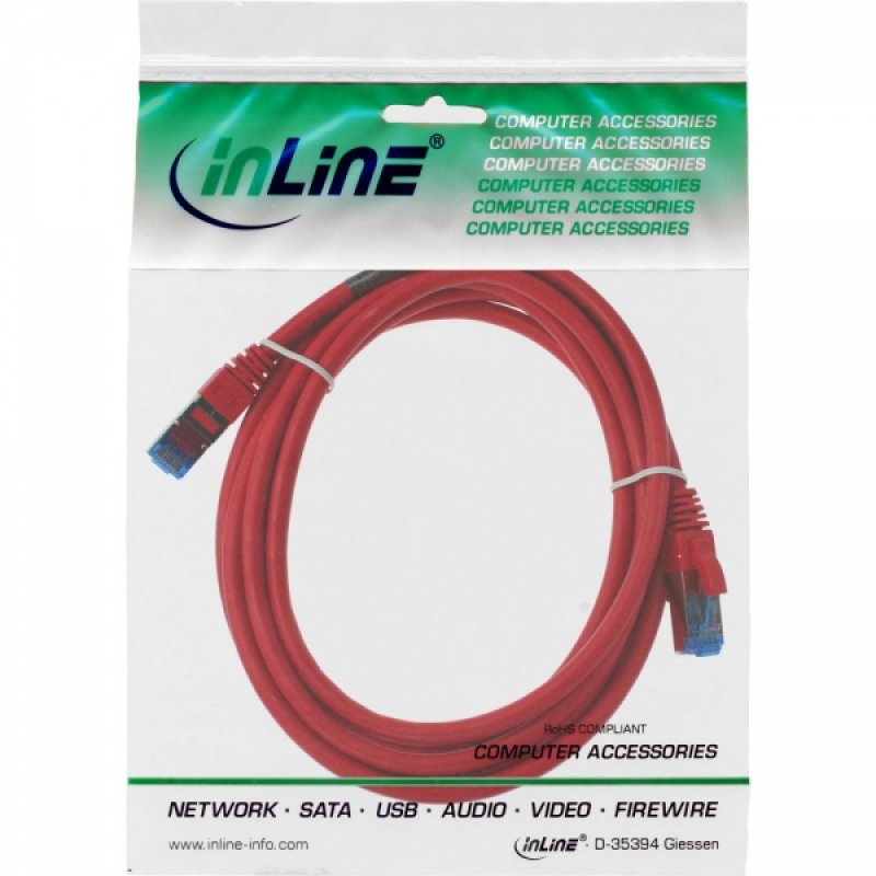 InLine 4043718088829 networking cable Red 2 m Cat6a S/FTP (S-STP)