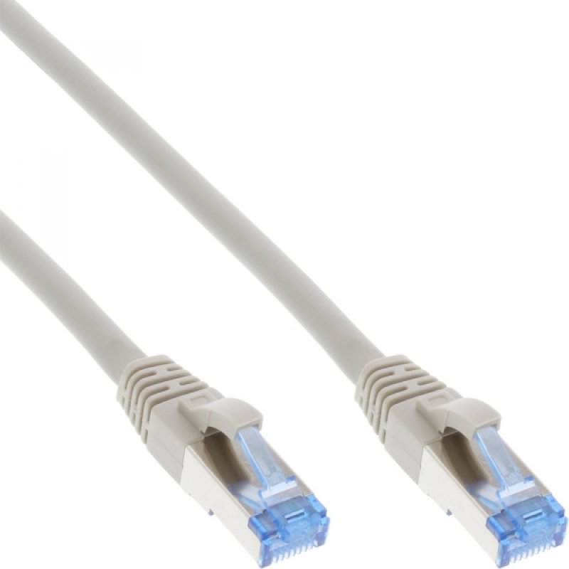 InLine compatible Patchkabel Cat.6A, S/FTP (PiMf), 500MHz, grau - 1m