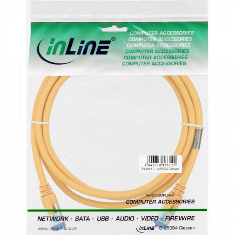 InLine 4043718088874 networking cable Yellow 2 m Cat6a S/FTP (S-STP)