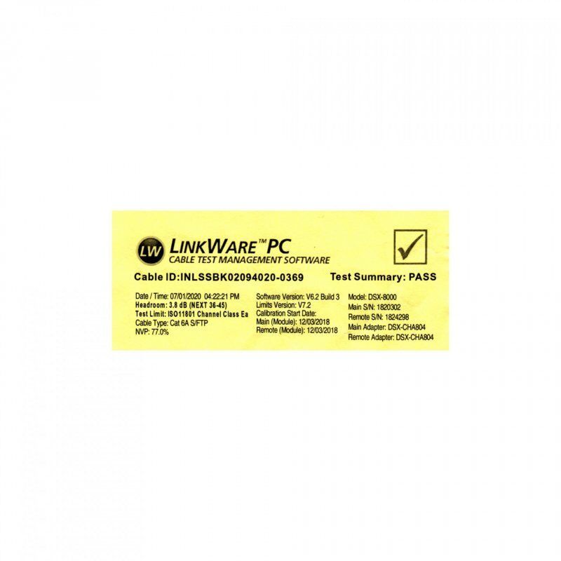 InLine Patch Cable S/FTP PiMF Cat.6A halogen free 500MHz yellow 0.5m