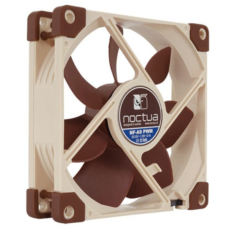 Noctua NF-A9 PWM système de refroidissement d’ordinateur Boitier PC Ventilateur 9,2 cm Beige, Marron