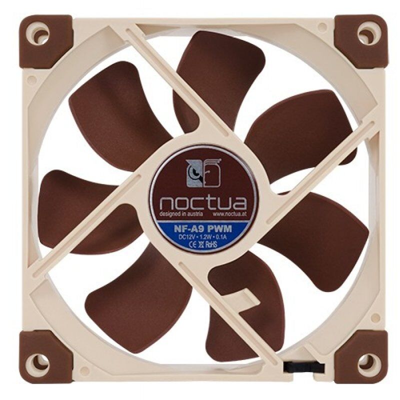STOCK1 - Noctua NF-A9 PWM système de refroidissement d’ordinateur Boitier PC Ventilateur 9,2 cm Beige, Marron