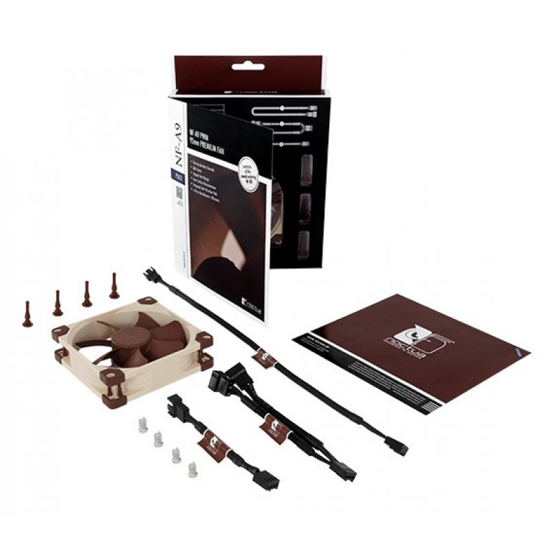 Noctua NF-A9 PWM système de refroidissement d’ordinateur Boitier PC Ventilateur 9,2 cm Beige, Marron