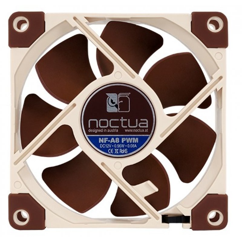 Noctua NF-A8 PWM système de refroidissement d’ordinateur Boitier PC Ventilateur 8 cm Beige, Marron