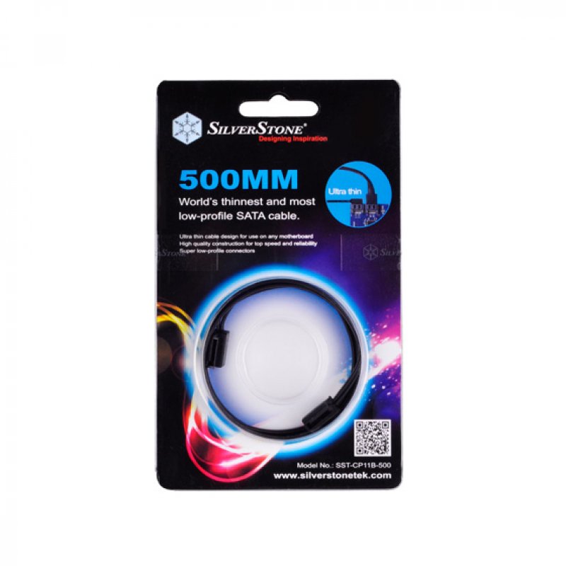 Silverstone CP11 câble SATA 0,5 m Noir