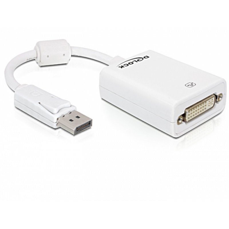 DeLOCK 61765 video cable adapter 0.125 m DisplayPort DVI-I White