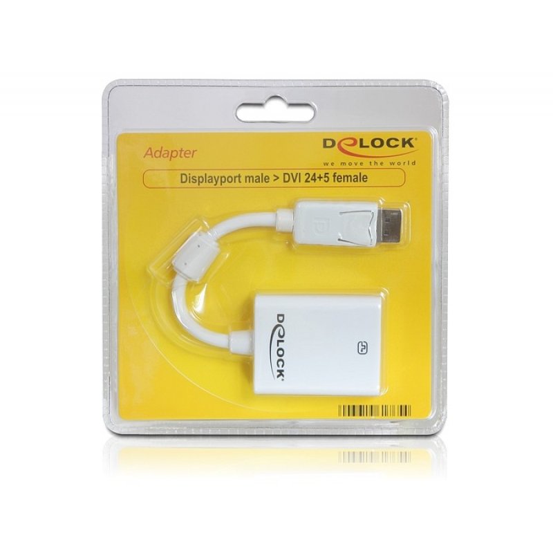 DeLOCK 61765 câble vidéo et adaptateur 0,125 m DisplayPort DVI-I Blanc