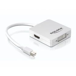 DeLOCK 61768 video cable adapter 0.24 m Mini DisplayPort DisplayPort + DVI + HDMI White