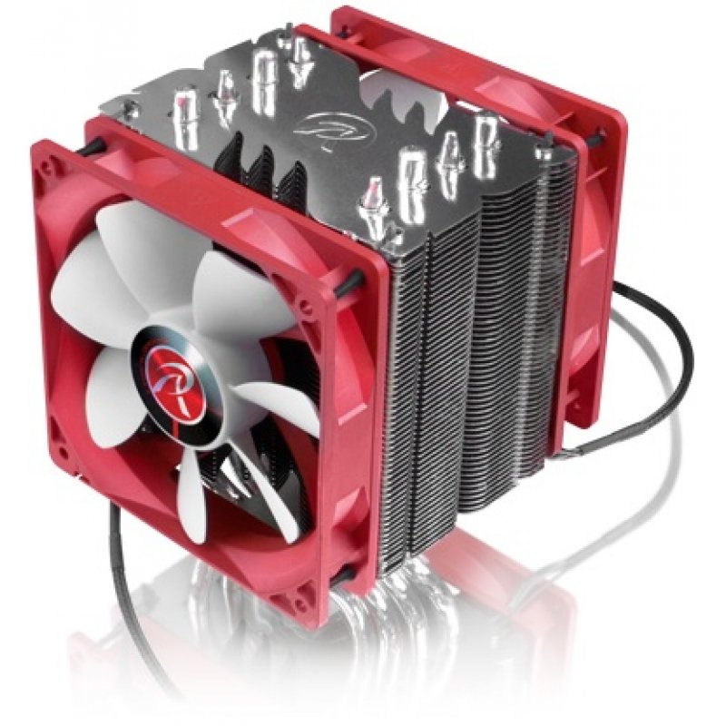 RAIJINTEK Themis Evo Processeur Refroidisseur 12 cm Métallique, Rouge, Blanc