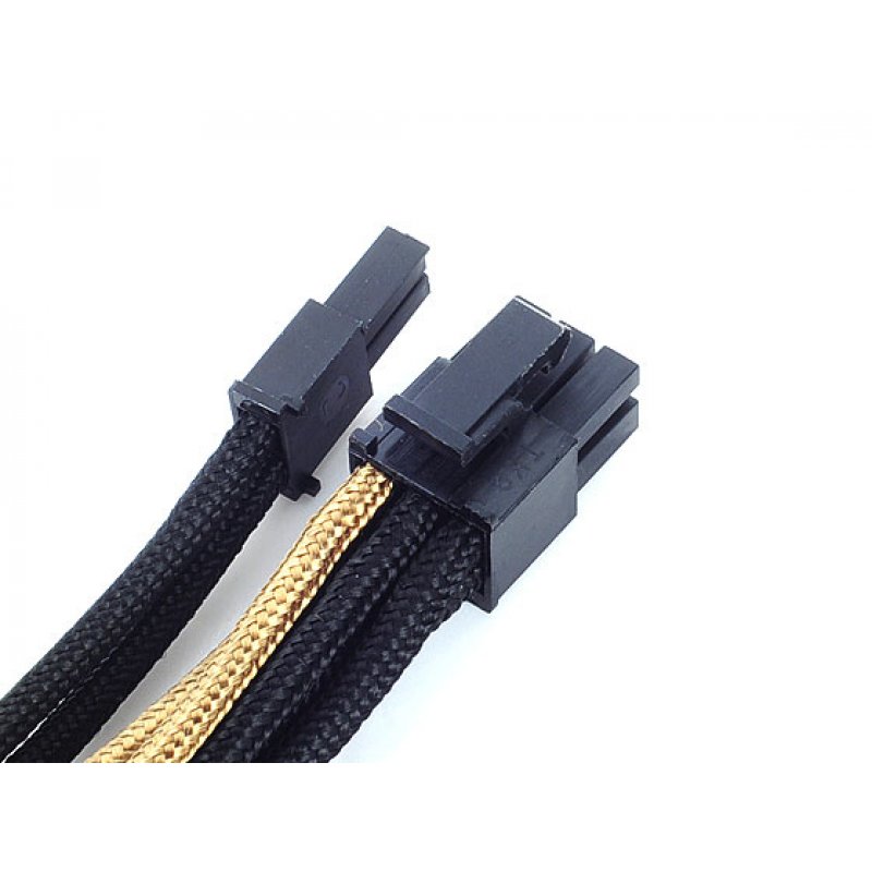 Silverstone PCI-8-Pin zu PCIe-6+2-Pin Kabel, 250mm - schwarz/gold
