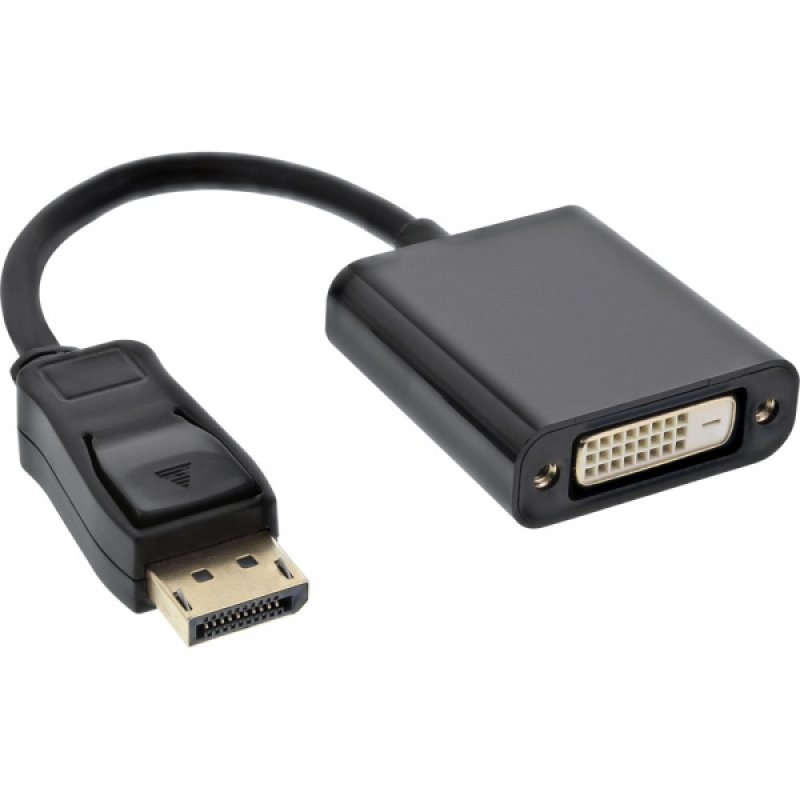 InLine compatible Adapterkabel, DisplayPort Stecker auf DVI-D Buchse - schwarz