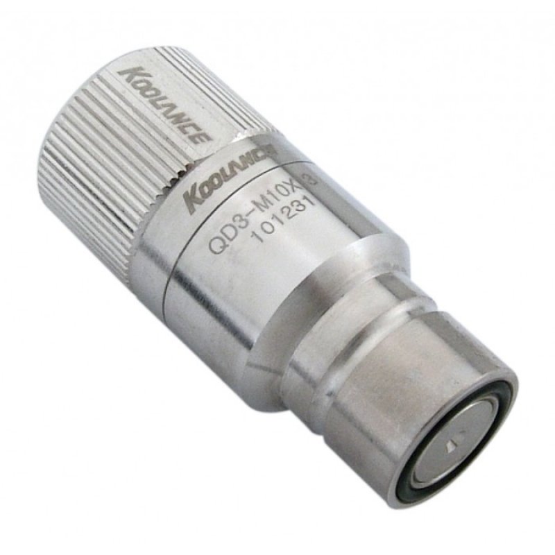 Koolance compatible QD3 Schnellverschluss gerade männlich auf 13/10mm - no-spill, silber