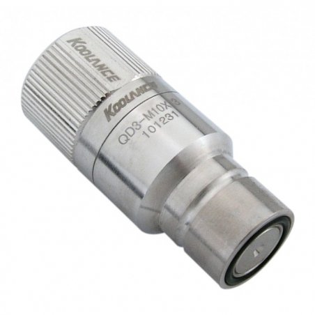 Koolance compatible QD3 Schnellverschluss gerade männlich auf 13/10mm - no-spill, silber