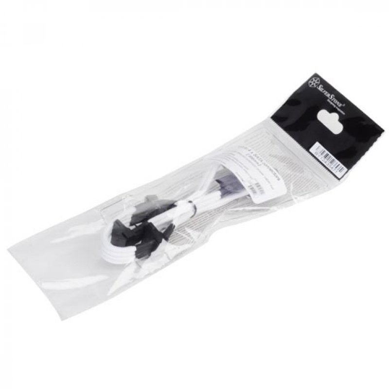 Silverstone 4-Pol-Molex auf 4x SATA Verlangerung - 300mm blanc