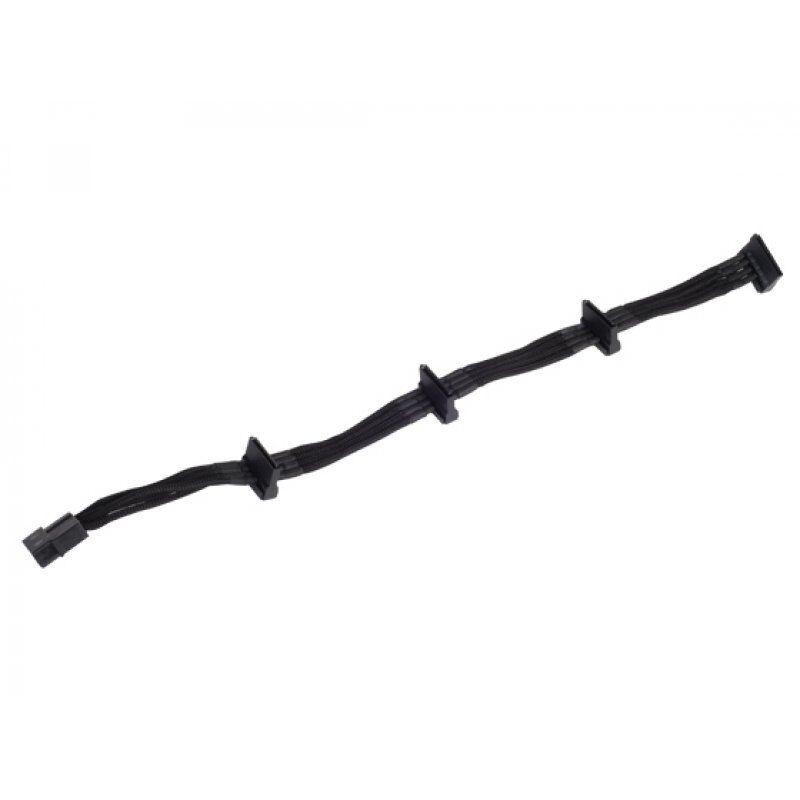 Silverstone 4-Pol-Molex auf 4x SATA Verlängerung - 300mm schwarz