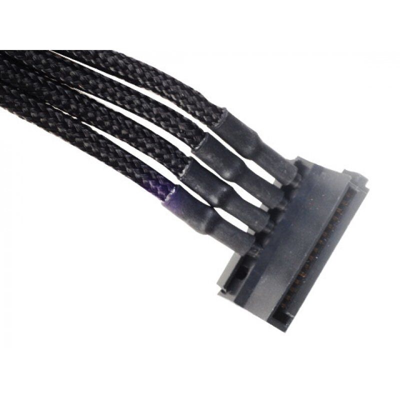 Silverstone 4-Pol-Molex auf 4x SATA Verlängerung - 300mm schwarz