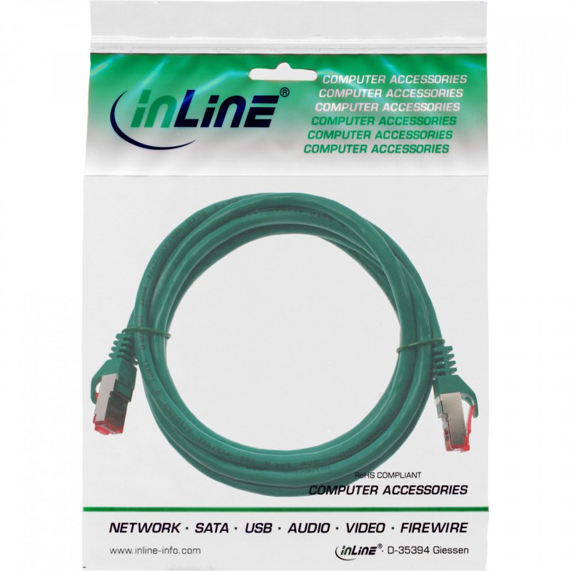 InLine S/FTP Cat6 0.5m câble de réseau Vert 0,5 m S/FTP (S-STP)