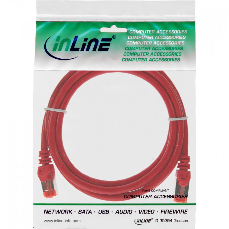 InLine S-STP/PiMF Cat.6 0.5m Red câble de réseau Rouge 0,5 m Cat6 S/FTP (S-STP)