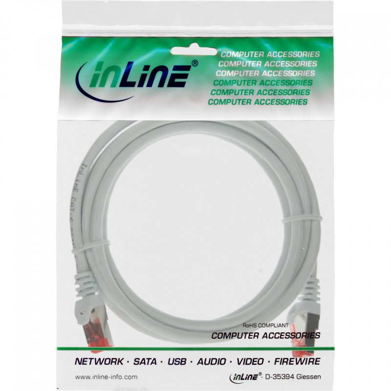 InLine Patch Cable S/FTP PiMF Cat.6 250MHz PVC copper white 2m