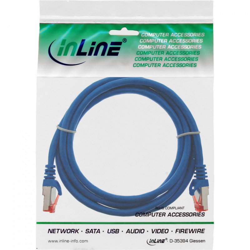 InLine compatible 2m Cat.6 Patchkabel 1000 Mbit RJ45 - bleu