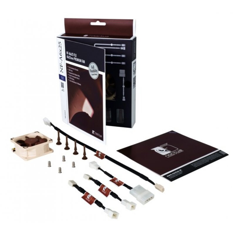 Noctua NF-A6X25 FLX système de refroidissement d’ordinateur Boitier PC Ventilateur 6 cm Marron