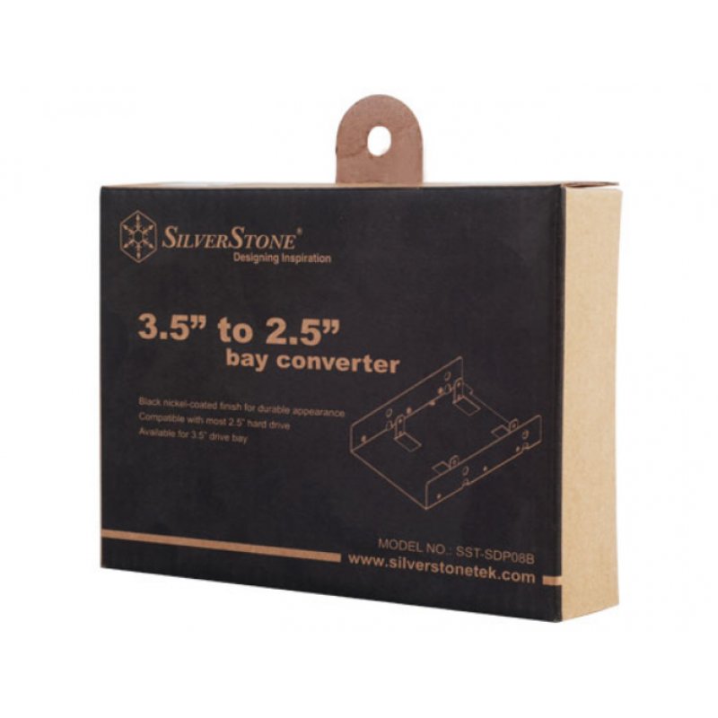 Silverstone SST-SDP08B Obturateur de baie de lecteur 8,89 cm (3.5") Noir, Nickel