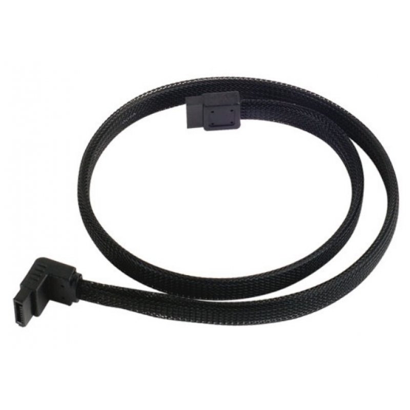 Silverstone SATA III Kabel 50cm gewinkelt / gerade - sleeved black