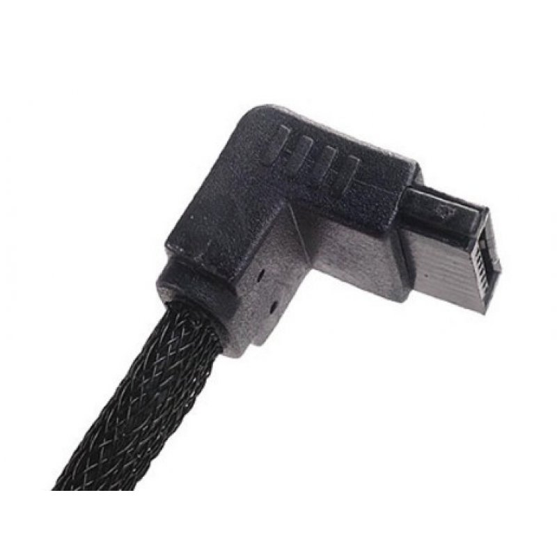 Silverstone SATA III Câble 50cm gewinkelt / gerade - sleeved bla
