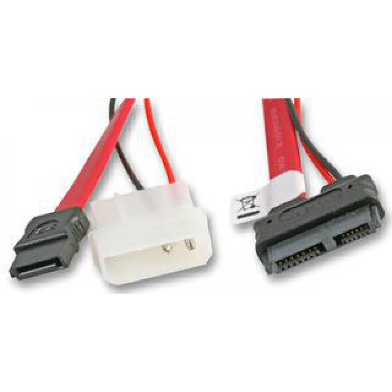 Akasa compatible SATA Kombokabel Slimline zu SATA / Molex - 40cm