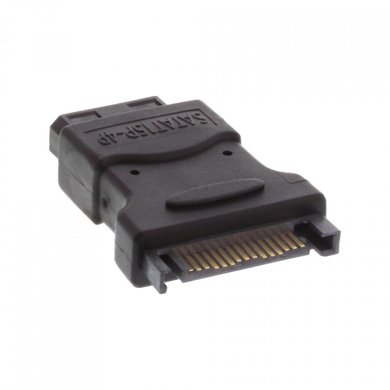 InLine 29677 changeur de genre de câble 5.25" male 15pin SATA Noir