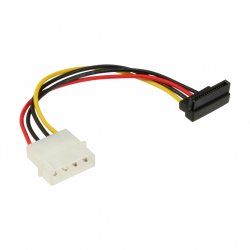 InLine compatible SATA Stromadapterkabel an 4-Pol Molex gewinkelt unten