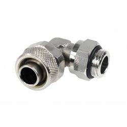 Anschluss 90 Grad G1/4 Zoll auf 13/10mm - silber glänzend