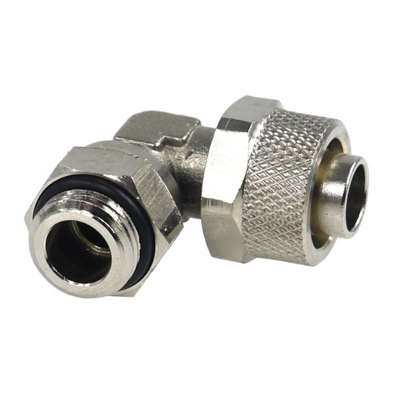 Anschluss 90 Grad G1/4 Zoll auf 13/10mm - silber glänzend